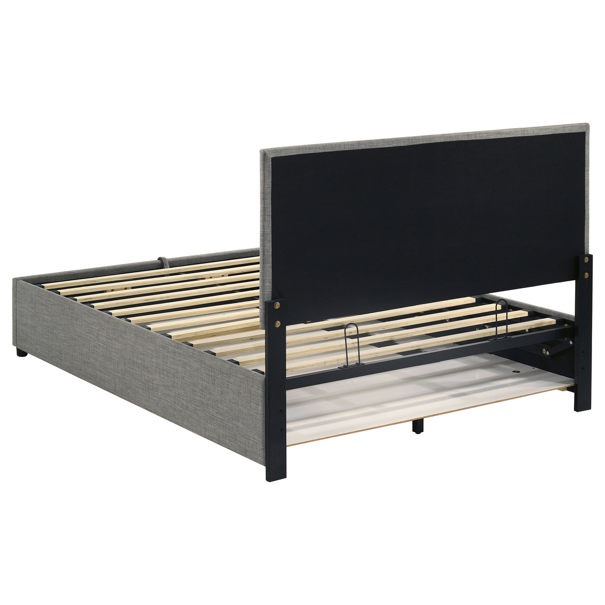 Reeves Grey Upholstered Full Lift-Top Storage Platform Bed