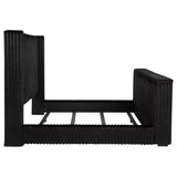 Centergrove Upholstered Eastern King Wingback TV Bed Black