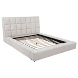 Dreux Upholstered Eastern King Panel Platform Bed, Cream
