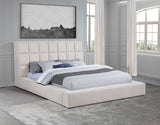 Dreux Upholstered Queen Panel Platform Bed in Cream