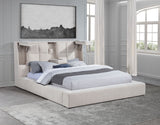 Dreux Upholstered Queen Panel Platform Bed in Cream