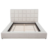 Dreux Upholstered Queen Panel Platform Bed in Cream