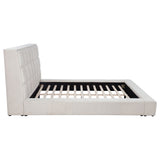 Dreux Upholstered Queen Panel Platform Bed in Cream