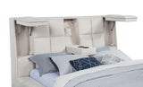 Dreux Upholstered Queen Panel Platform Bed in Cream