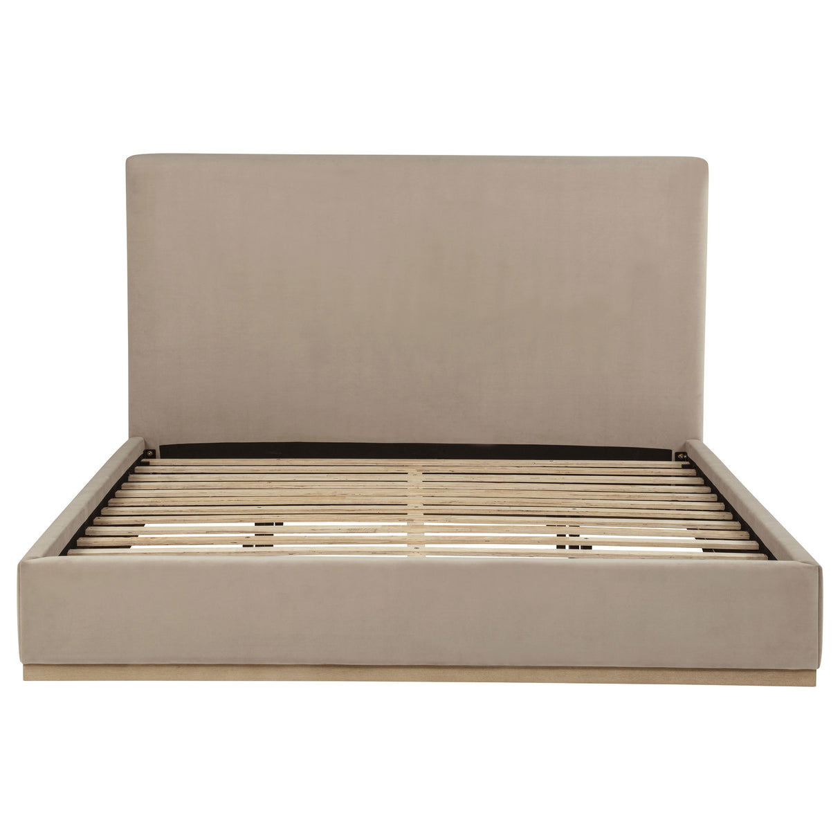 Knox Eastern King Fabric Platform Bed in Khaki
