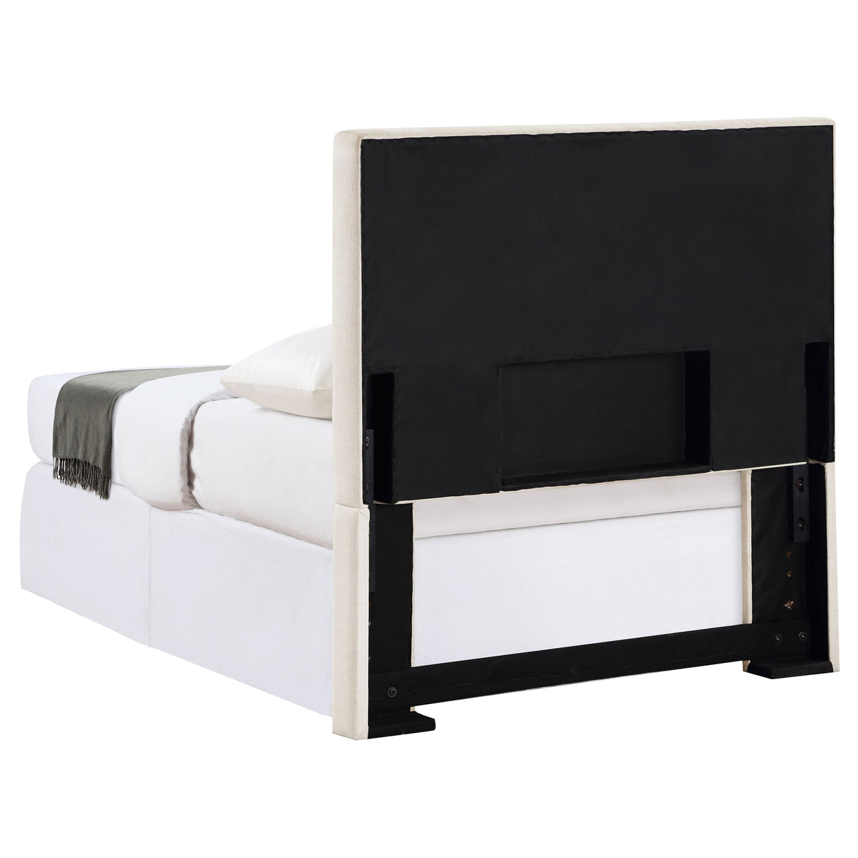 Pirro Upholstered Twin Panel Headboard, Sand