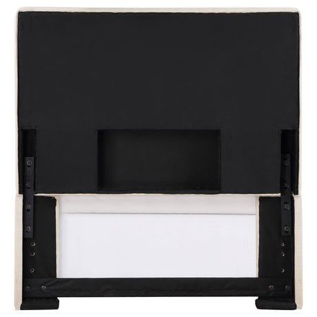 Pirro Upholstered Twin Panel Headboard, Sand