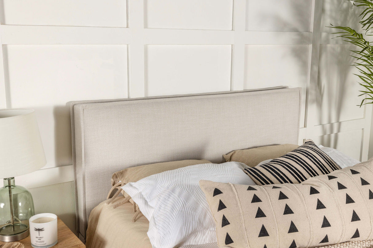Izzy Upholstered King Panel Headboard in Sand