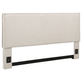 Izzy Upholstered King Panel Headboard in Sand