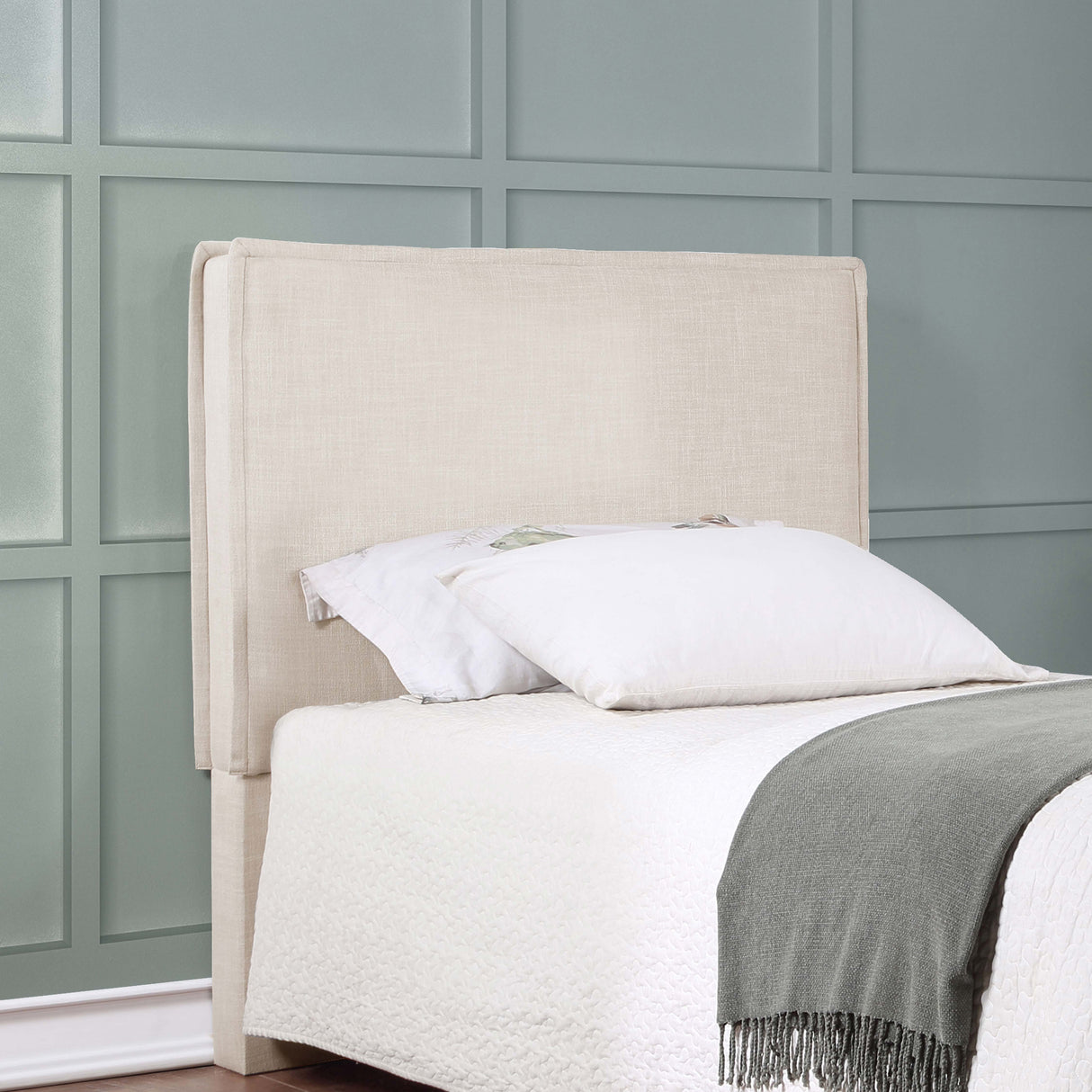 Izzy Upholstered Twin Panel Headboard in Sand
