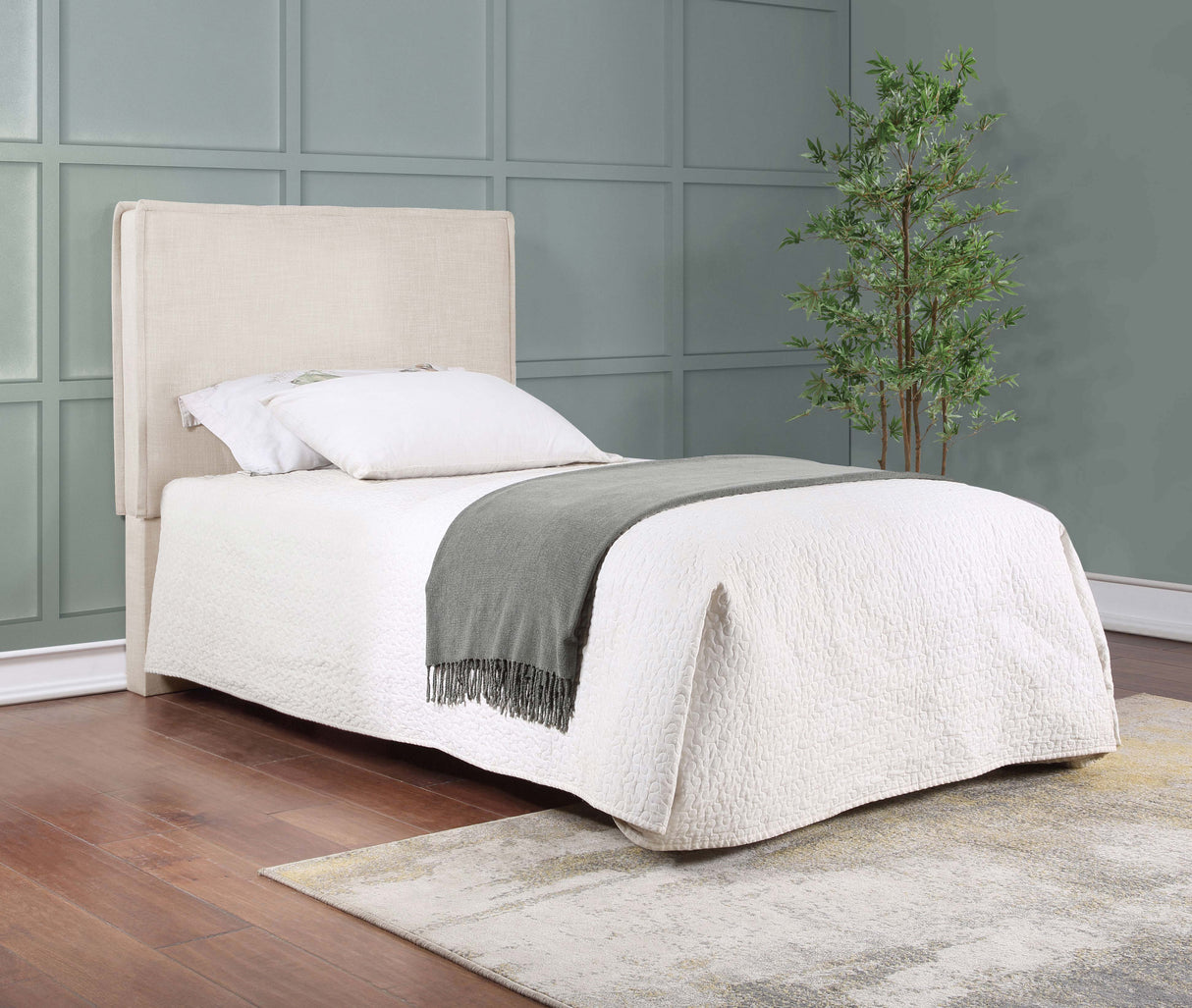 Izzy Upholstered Twin Panel Headboard in Sand