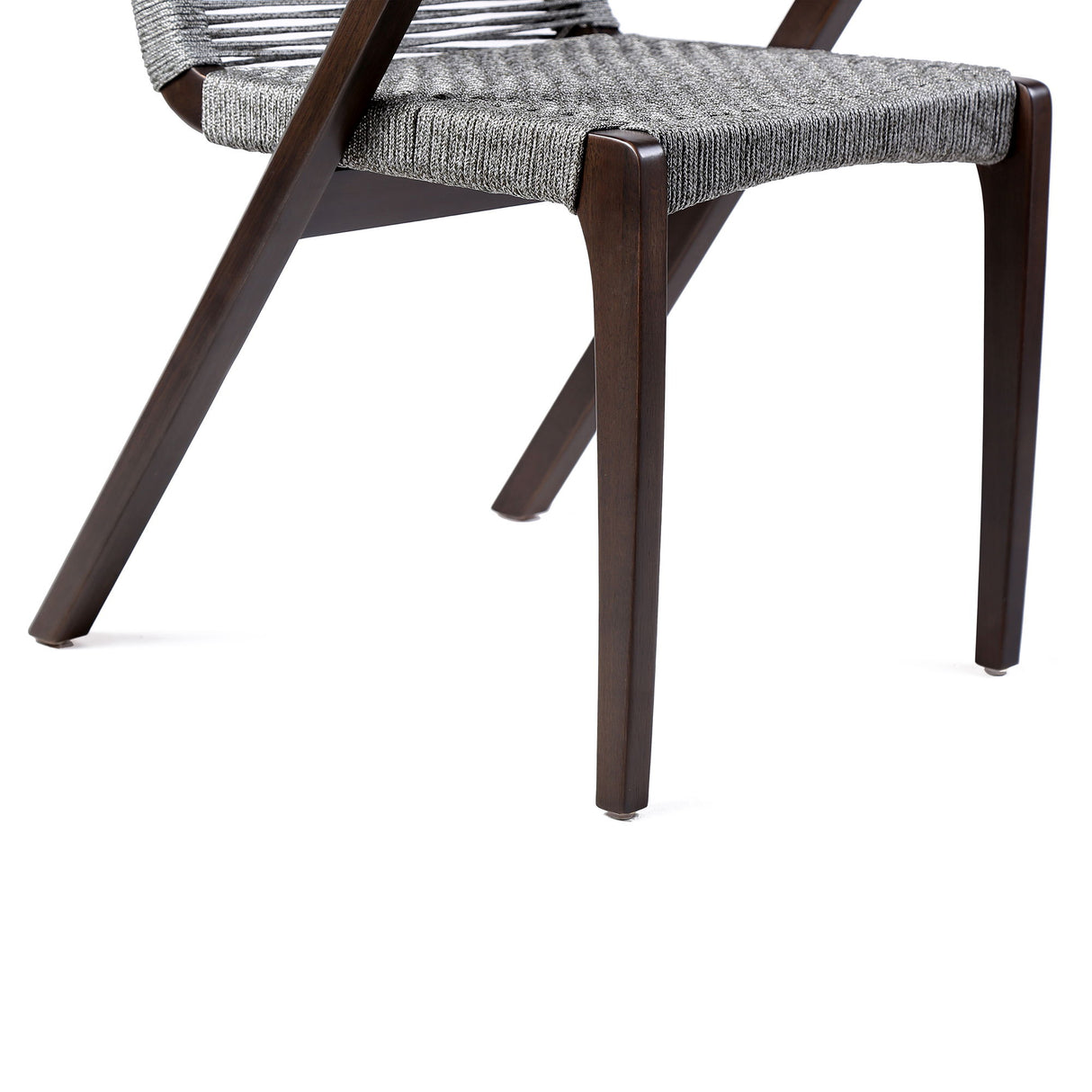Brielle - Outdoor Dark Eucalyptus Wood And Gray Rope Dining Chairs - (Set Of 2)