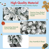 4 Pack Slim Pencil Christmas Trees With Snow Tips, Warm LED Lights, For Indoor Use - Green