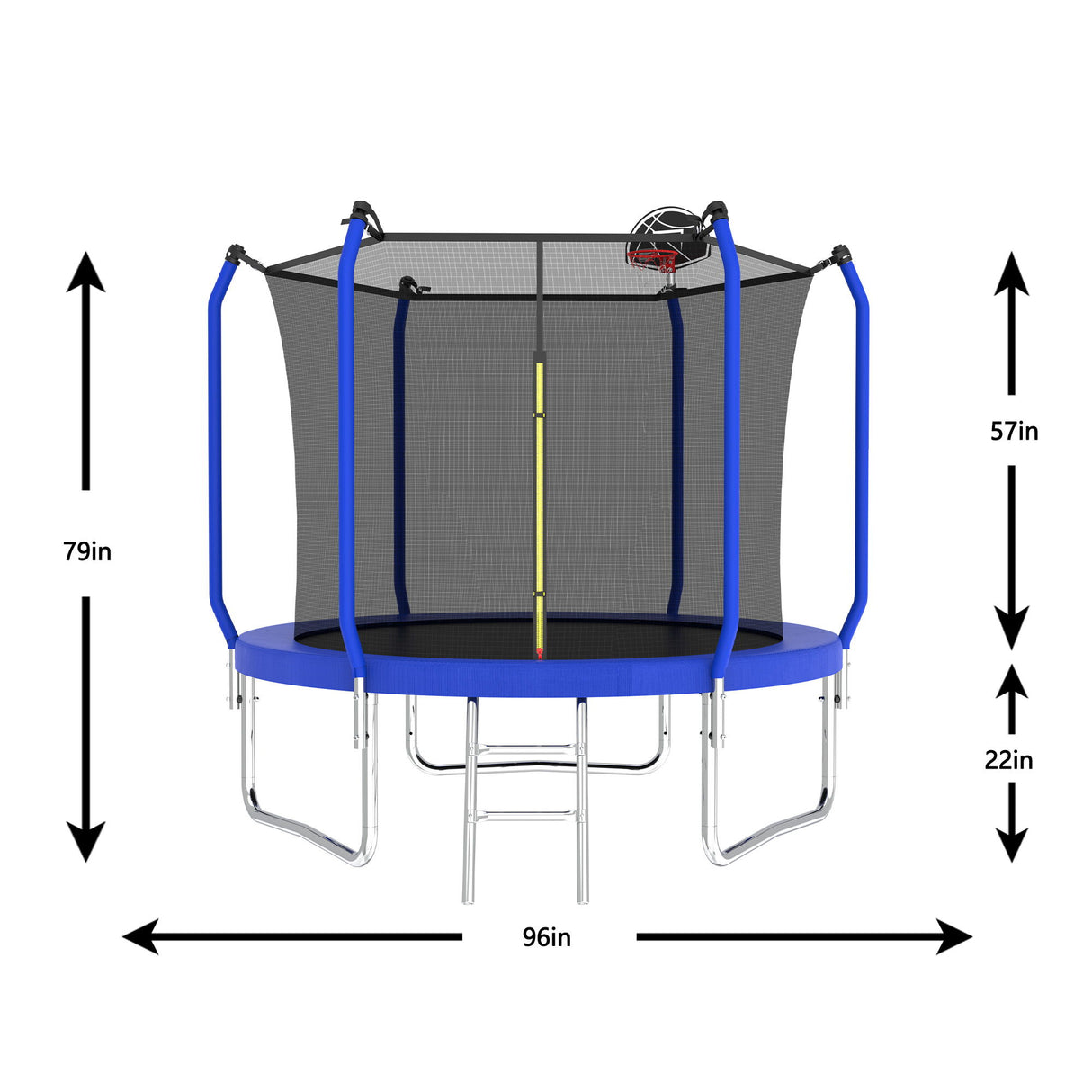Trampoline With Basketball Hoop, Astm Approved Reinforced Type Outdoor Trampoline With Enclosure Net - Trampolines - Alpine Outlets