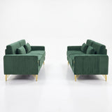 2 Pieces Sofa Sofa Set With Removable Cushions For Home Apartment