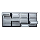 Garage Storage Cabinets With Workbench (With 20 Drawers) - Silver