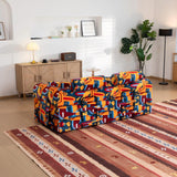 Convertible Sleeper Sofa Bed, Foldable Multi Functional Couch For Living Room - Navy / Red