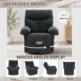 Swivel Rocker Recliner Chair With Manual Recline For Living Room