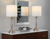 Sawyer - Contemporary Table Lamp (Set of 2) Built In USB Port - Nickel / White