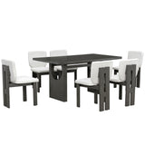 Dining Table Set For 6 With Upholstered Chairs
