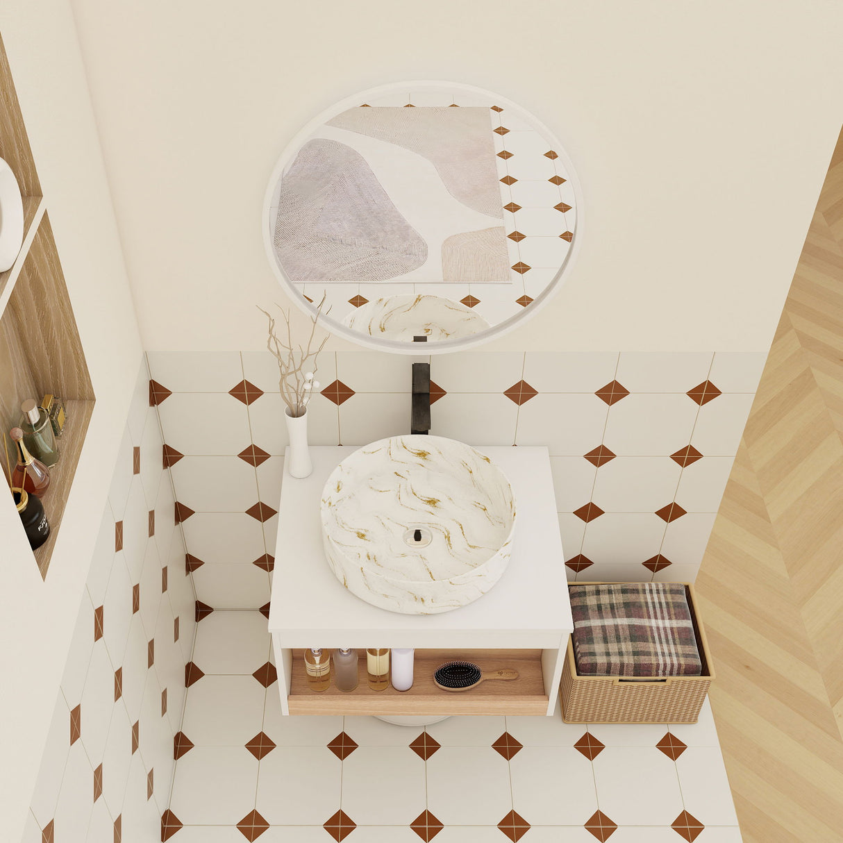 Floating Bathroom Vanity With Vessel Sink