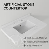 Basin Sink, 0.6" Ultra Thin Profile, Triple Faucet Holes, Sink Only