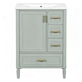 Modern Bathroom Vanity With Sink, Soft Close Doors, 3 Drawers