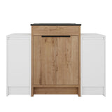 48" Freestanding Bathroom Vanity With Sink And 2 Storage Cabinets, Soft Closing Door - Glossy White / Imitative Oak