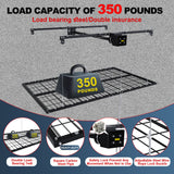 Overhead Garage Storage Rack For High Ceilings, Construction With Safety Lock - Black