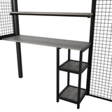 Metal Loft Bed With Wardrobe, Desk, Storage Shelves