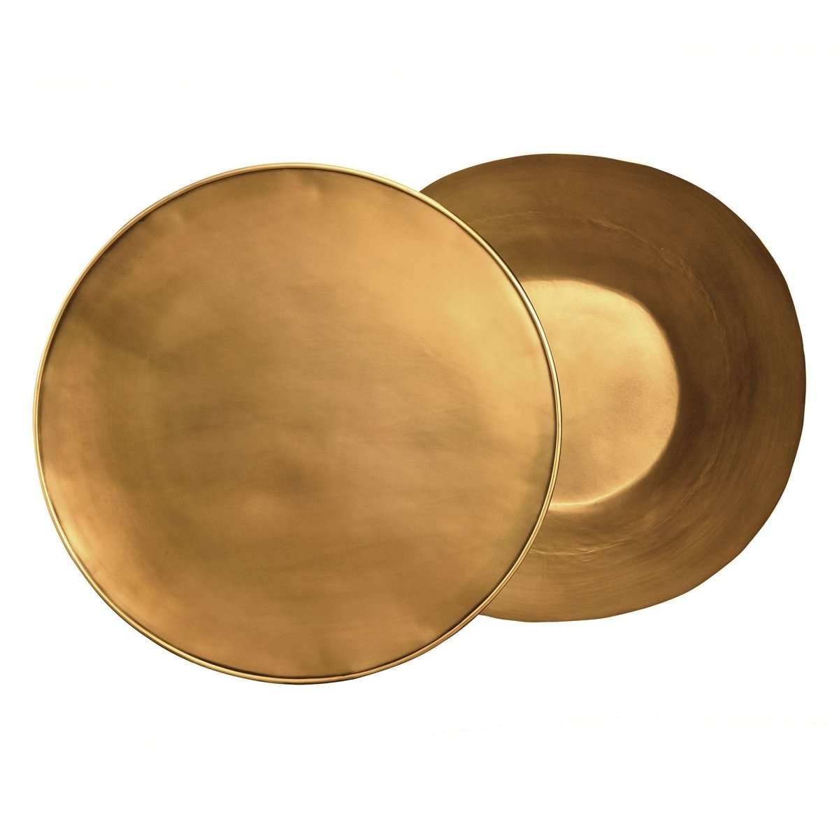 32 Inch Metal Drum Storage Coffee Table in Burnished Brass - Coffee Tables available at Alpine Outlets in Denver