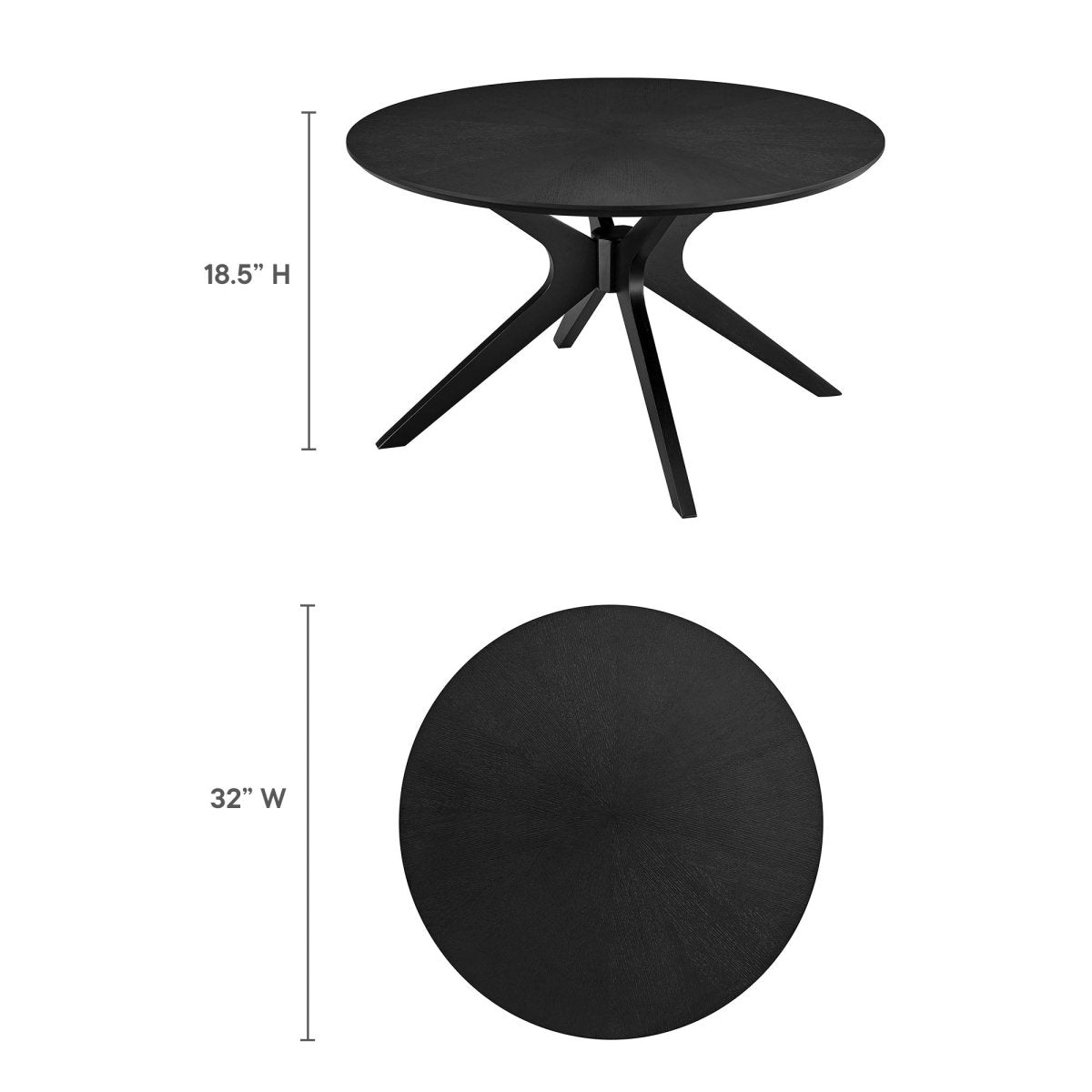 32 Inch Mid - Century Round Wood Coffee Table - Coffee Tables available at Alpine Outlets in Denver