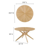 32 Inch Mid - Century Round Wood Coffee Table - Coffee Tables available at Alpine Outlets in Denver