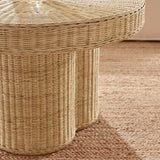 32 Inch Round Natural Rattan Coffee Table in Natural - Coffee Tables available at Alpine Outlets in Denver