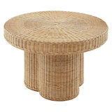 32 Inch Round Natural Rattan Coffee Table in Natural - Coffee Tables available at Alpine Outlets in Denver