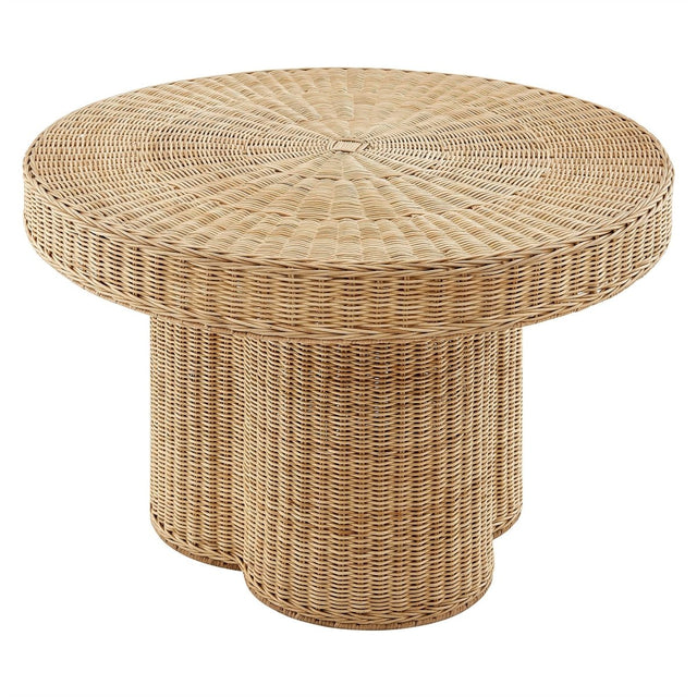 32 Inch Round Natural Rattan Coffee Table in Natural - Coffee Tables available at Alpine Outlets in Denver