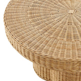 32 Inch Round Natural Rattan Coffee Table in Natural - Coffee Tables available at Alpine Outlets in Denver