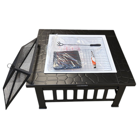 32" Wood Burning Fire Pit Table with Screen Lid (ID N012345) - available at Alpine Outlets in Denver