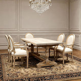 French Vintage Upholstered Fabric Dining Armchair (Set of 2)