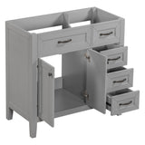 Modern Bathroom Vanity Base Only, 2 Doors And 3 Drawers