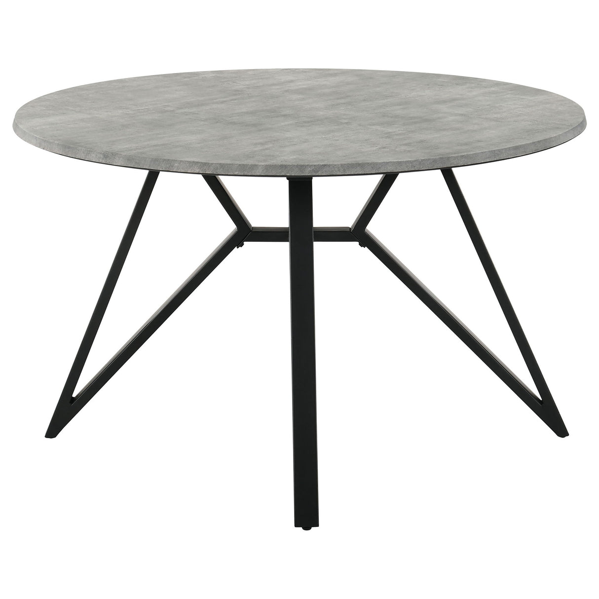 Vellux - 5 Piece Round Dining Table Set With Concrete Top Upholstered Chairs - Gunmetal