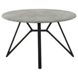 Vellux - 5 Piece Round Dining Table Set With Concrete Top Upholstered Chairs - Gunmetal