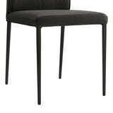Meriam - Full Back Top Grain Leather Upholstered Metal Dining Chairs (Set of 2)
