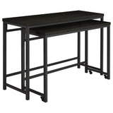Klekner - 4 Piece Counter Height Table Set With Nesting Tables And Backless Stools - Charcoal