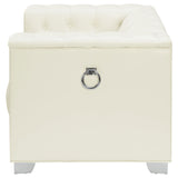 Earline - Upholstered Track Arm Accent Chair - White