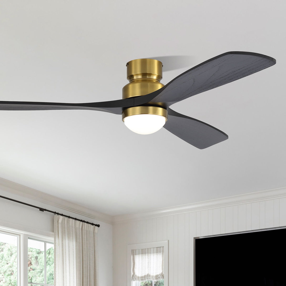 52" Ceiling Fan With Dimmable LED Light, 6 Speed DC Motor, 3 Blades
