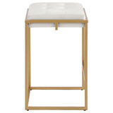 Square Counter Height Stools (Set of 2) - Beige / Gold