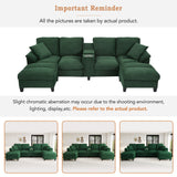 Modern U - Shaped Sectional Sofa With Storage Ottomans, USB Ports, And Cup Holders