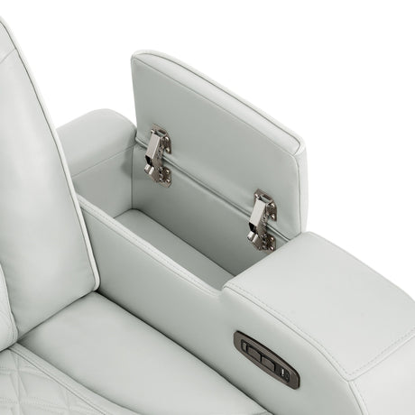 Julian - Power Recliner With Power Headrest And LED Lighting - Silver