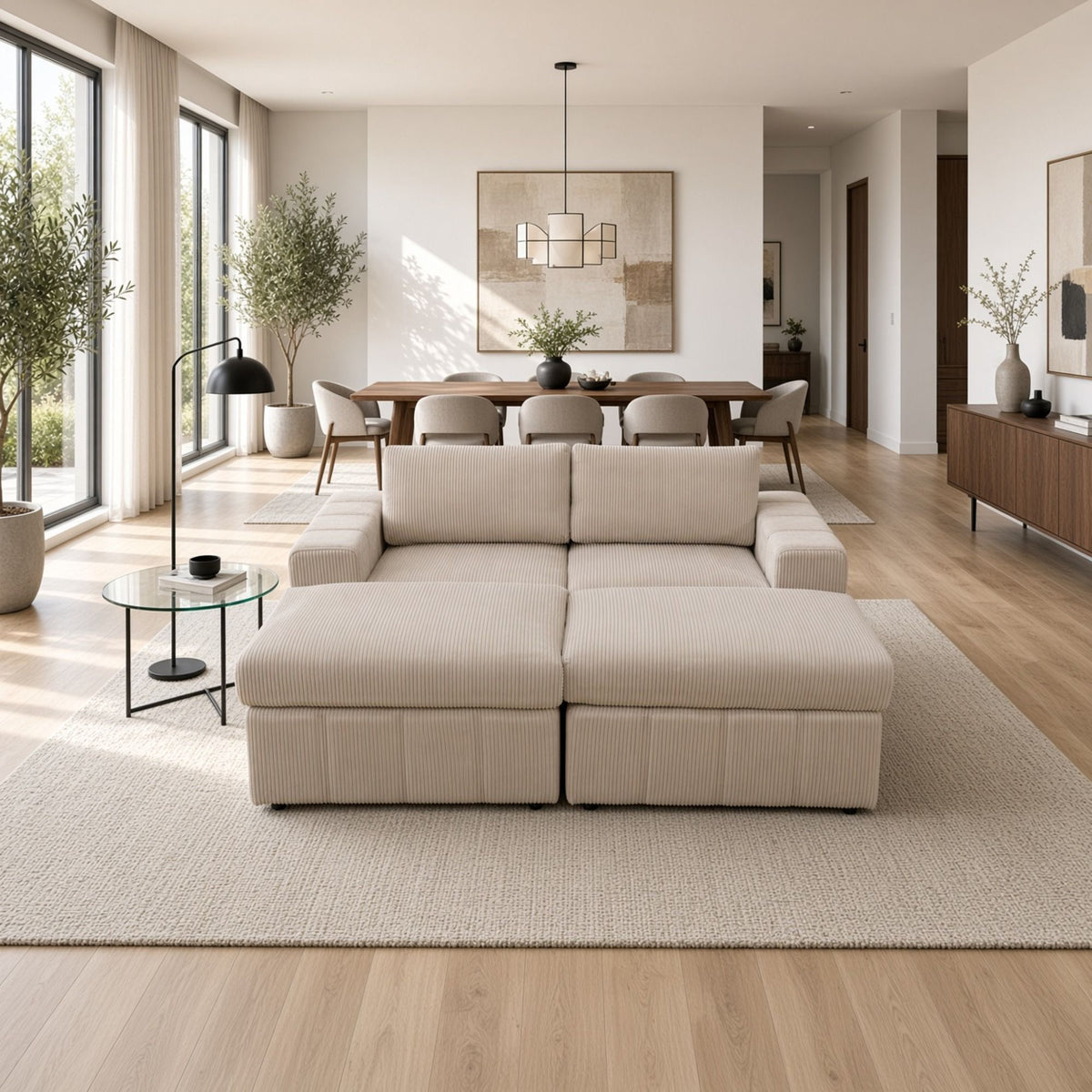 Modular Sectional Sofa, Reversible Set